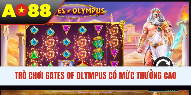 Trò chơi Gates of Olympus có mức thưởng cao